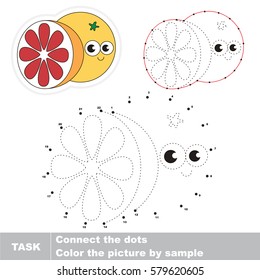 Sweet Grapefruit. Dot to dot educational game for kids.