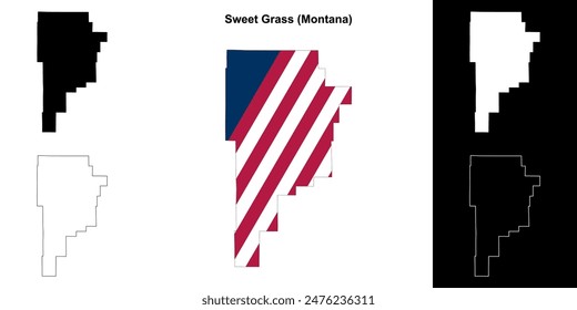 Sweet Grass County (Montana) outline map set