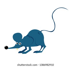 sweet gray mouse single. white background isolated. vector