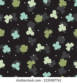 Sweet Green Clover Leaves Garden Vector Graphic Art Seamless Pattern can be use for background and apparel design