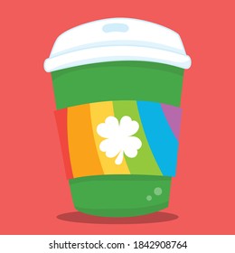 süß-grüne Kaffeedesign, Vektorgrafik