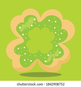 sweet green donut design vector illustration