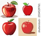 sweet green red apple fruit garden 