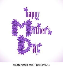 Sweet greeting card for Mother's Day with lilac flowers.