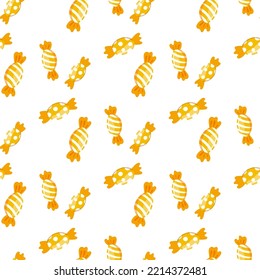 Dulce patrón de caramelos sin costuras de Halloween. Trick o tratar el fondo. Vector Sweets repite textura. Ilustración de papel envuelto, ilustración de fondo de pantalla