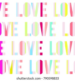 Sweet hand drawn typography love design seamless pattern vector for prints on paper, fabric or objects