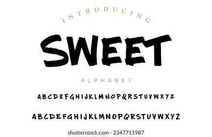 Sweet hand lettered font Smooth beautiful brush script  design Handwritten lettering typeface Cursive alphabet Quality typography for quotes titles logos posters apparel packaging social .