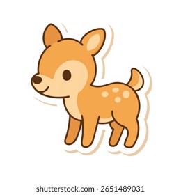 Bebês de cervo desenhado à mão doce em estilo pastel kawaii. Perfeito para impressões de berçário, chuveiros de bebê em floresta e decoração de quarto infantil