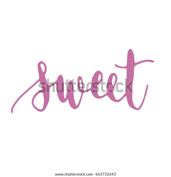 Sweet Handwriting Font By Calligraphy Process Stock Vector ...