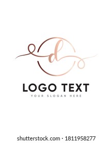 A sweet handwritten letter type D  logo template, Vector logo for business and company identity 