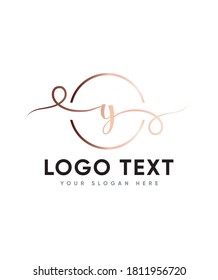 A sweet handwritten letter type Y  logo template, Vector logo for business and company identity 