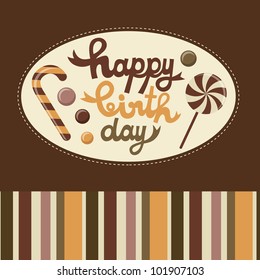 sweet happy birthday card. vector illustration