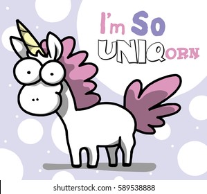 sweet happy unicorn on a colored background