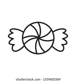 sweet hard candy tasty icon on white background vector illustration thick line