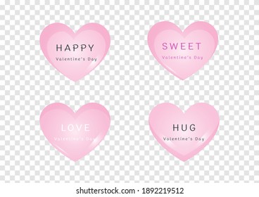 sweet heart banner vector for valentine festival isolated on transparency background