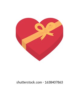 Sweet heart box design, dessert food delicious sugar snack and tasty theme Vector illustration