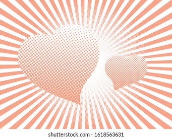 Sweet heart Halftone vector. Heart Silhouettes