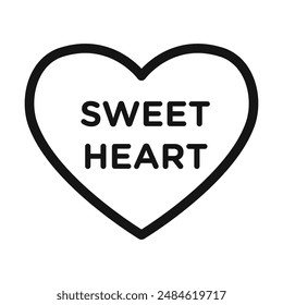 Sweet heart icon mark in filled style