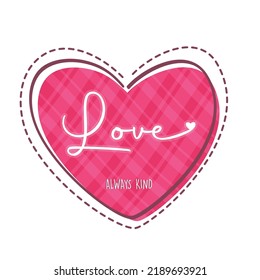 Sweet heart and love text design. Hand drawn vector heart for kids t-shirt print. Vector design for textile and industrial products.