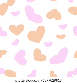 sweet heart pink and beige repeat seamless pattern, replete image design for fabric printing  