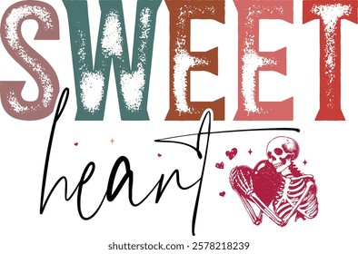 Sweet Heart - Retro Christian Valentine t-shirt design, Jesus Valentine t-shirt design, Retro Religious Valentine png, Happy Valentine's day T-shirt Design