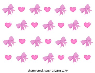 So sweet heart and ribbon seamless pattern design for decorating wallpaper,card,wrapping paper,fabric,backdrop.space for your text,copy space.