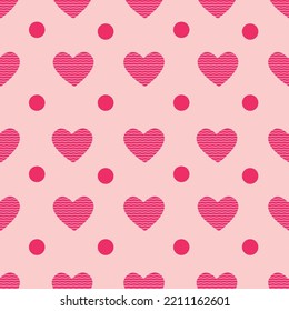 Sweet heart seamless pattern background. Pink bg. Vector illustration
