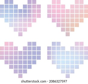 Buen corazón. Conjunto de elementos personalizados. Pastel de corazón. Corazón con conjunto de colores degradados.