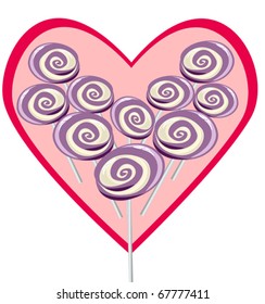 Sweet heart shape lollipop
