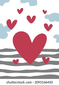 Sweet heart shaped pattern designed in doodle style for Valentine's Day, cards, backgrounds, covers, web designs, t-shirt designs, and more.