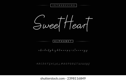 Sweet Heart signature Font Calligraphy Logotype Script Brush Font Type Font lettering handwritten