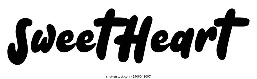 sweet heart text on white background.