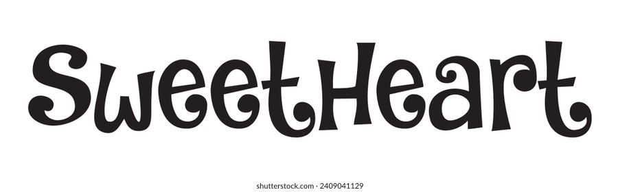 sweet heart text on white background.