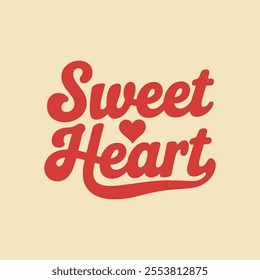 Sweet Heart Text With Heart. Valentine Shirt, Kids Valentine, February 14, Love Shirt, My First Valentine's Day, And Valentines Day Concept, Heart, Love, Holiday.