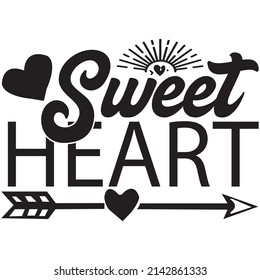 sweet heart t-shirt design vector file.