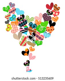 Sweet heart vector art on white background