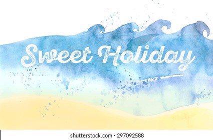 Sweet Holiday Watercolor Background. Vector Card Pattern