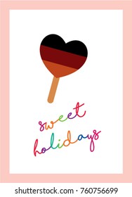 sweet holidays greeting card with popsicle graphic