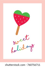 sweet holidays greeting card with popsicle graphic