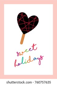 sweet holidays greeting card with popsicle graphic