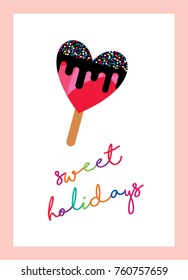 sweet holidays greeting card with popsicle graphic