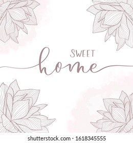 Sweet home. Calligraphy inscription card.