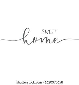 Sweet home. Calligraphy inscription card.