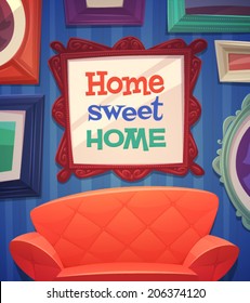 Sweet home card \ poster design. Vector illustration