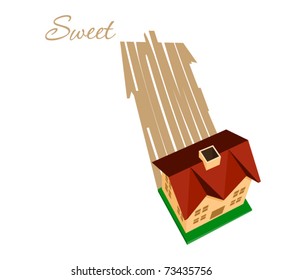 Sweet home card. Vector illustration.