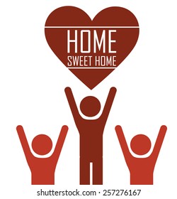 sweet home design over white background, vector illustration.