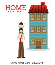 sweet home design over white background, vector illustration