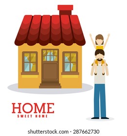 sweet home design over white background, vector illustration