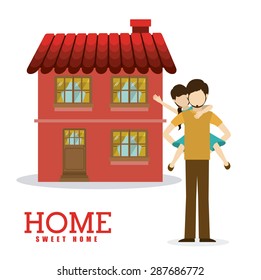 sweet home design over white background, vector illustration