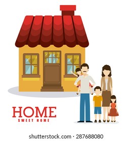 sweet home design over white background, vector illustration